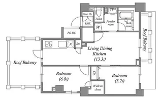 ルクレ板橋【6階】の間取り
