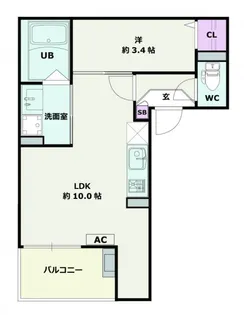 埼玉県川越市大字的場【アパート】の間取り