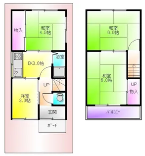 大阪府柏原市古町3【一戸建】の間取り