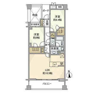 プラウド蘆花公園【2階】の間取り