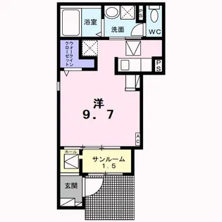 ペンテ・プルーム【1階】の間取り
