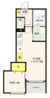 L’Envol 六町【1階】の間取り