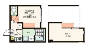 ハーモニーテラス東金町III【1階】の間取り