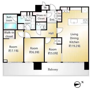 パークコート浜離宮 ザ・タワー【34階】の間取り