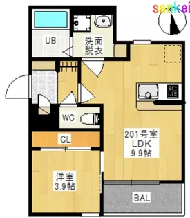 REGALEST Falcon Okuda【レガリスト ファルコン】【2階】の間取り