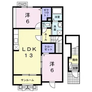 テルヌーラ B【2階】の間取り