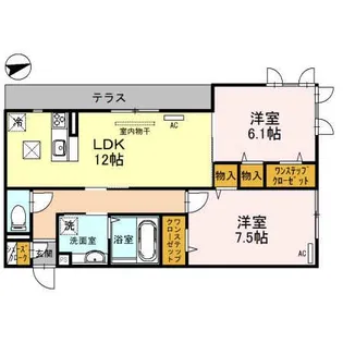 大阪府羽曳野市誉田5【アパート】の間取り