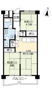 UR南港しらなみ【1階】の間取り
