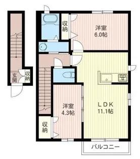 シャーメゾンパーク-エヌ【2階】の間取り
