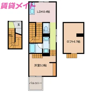 ブルーム ライラック【2階】の間取り