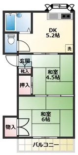 第6三上コーポ【2階】の間取り