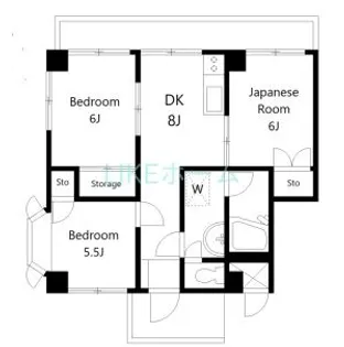 船橋グリーンランドビルII【5階】の間取り