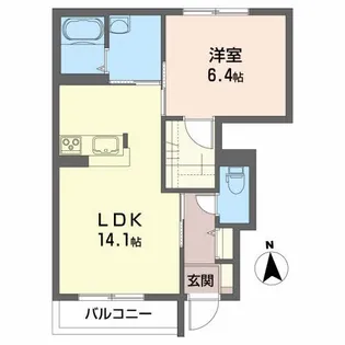 ミューローズ長橋A【1階】の間取り