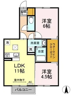 レスポワールA棟A103【1階】の間取り