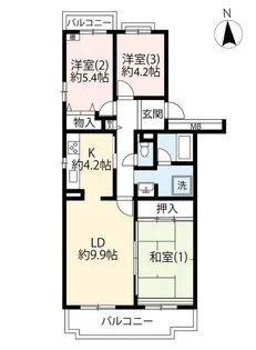 URトワコート西八王子【3階】の間取り