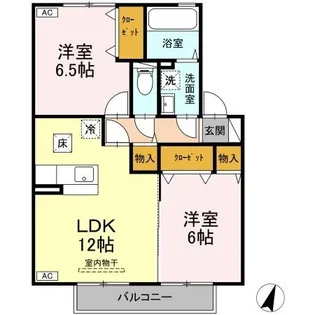 フレンドリースクエア桜A【1階】の間取り