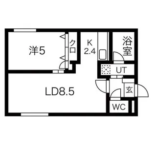 ハレービュー東札幌【1階】の間取り