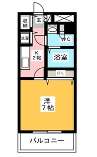 スカイコート福岡県庁前【6階】の間取り