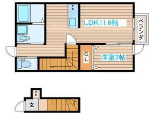 プレジオ三百人町【2階】の間取り