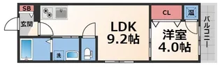 マリーベル深江橋【1階】の間取り