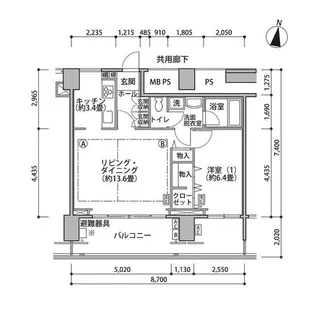 東雲キャナルコートCODAN17号棟【5階】の間取り