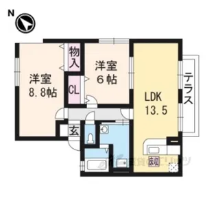 パレ・ファミールB棟【2階】の間取り