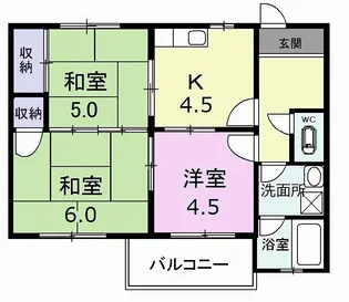 鈴江アパート【2階】の間取り