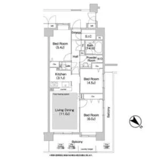 コンフォリア板橋仲宿【3階】の間取り