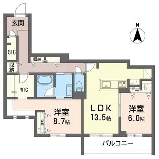 シャーメゾン横浜鶴見II【2階】の間取り