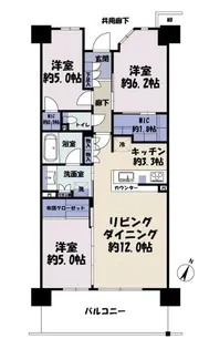 ルネつくばローレルコート【5階】の間取り