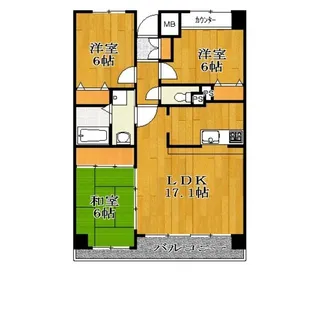 ラ・パラドール中山【3階】の間取り