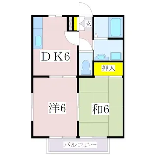 クウェイトリー小松原【1階】の間取り