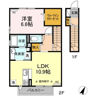 シャルムAZONO【2階】の間取り
