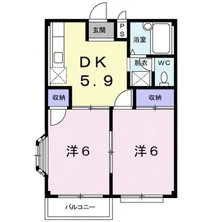 エルディム桜本A【2階】の間取り