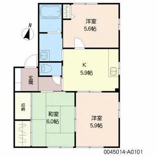 ビブレ高木【1階】の間取り