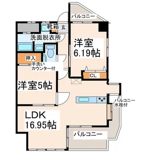 クラウディア八王寺【9階】の間取り