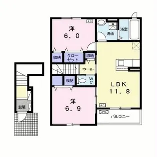 メゾンアプリコット【2階】の間取り