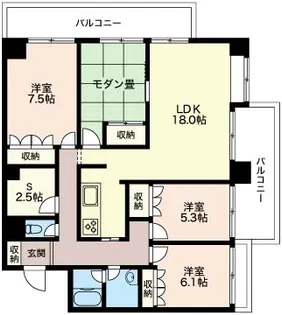 アクトレスフタバ【2階】の間取り