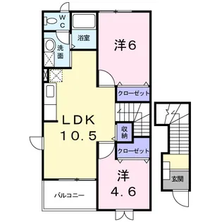ソレアードホソヤB【2階】の間取り