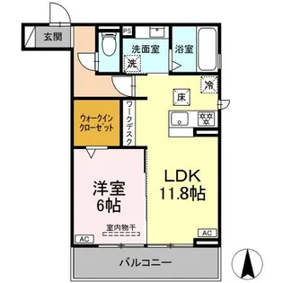 ルヴィータ栄生【1階】の間取り