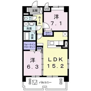 イースト アヴェニュー【6階】の間取り