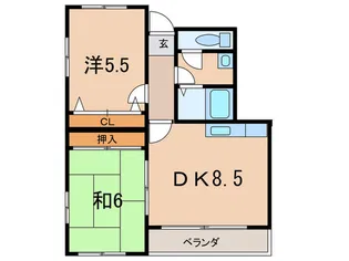 コンフォ-ト西夙川【1階】の間取り