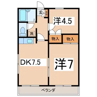 アリスト石和B【1階】の間取り