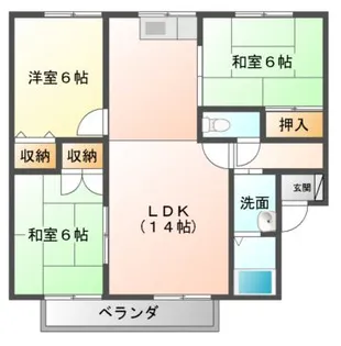セジュールソレイユB【2階】の間取り