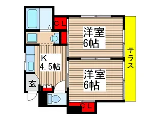 サンパレス【1階】の間取り