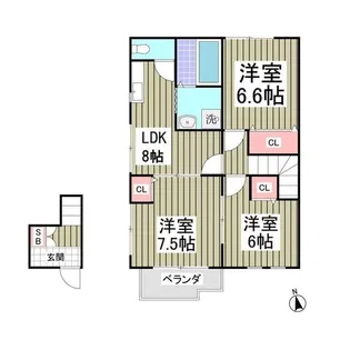 さくらコーポA【2階】の間取り