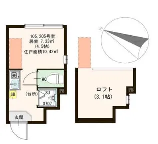 ハーモニーテラス本町III【1階】の間取り