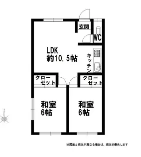 S秋田県大館市比内町扇田字白砂112-2武田アパート【1階】の間取り