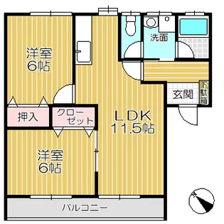渡ハイツ【1階】の間取り