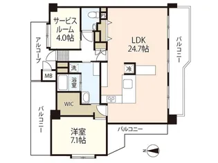 アーバンコート己斐本町【13階】の間取り